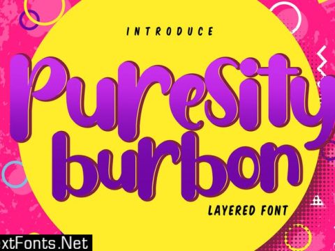 Puresity Burbon | Playful Layered Font HV9Q763