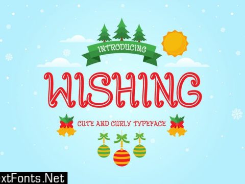 Wishing - Curly Decorative Christmas Font YX7KS9B