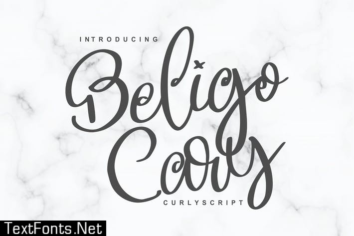 Beligo Cary | Curly Script Font