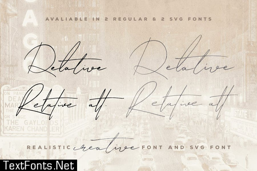 Relative Handwritten & SVG Font