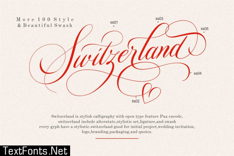 Switzerland Calligraphy Font