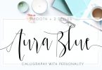 Aura Blue, Modern Calligraphy Font