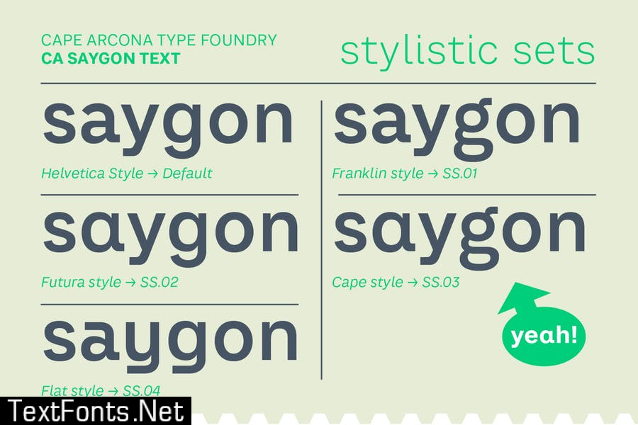 CA Saygon Text Font