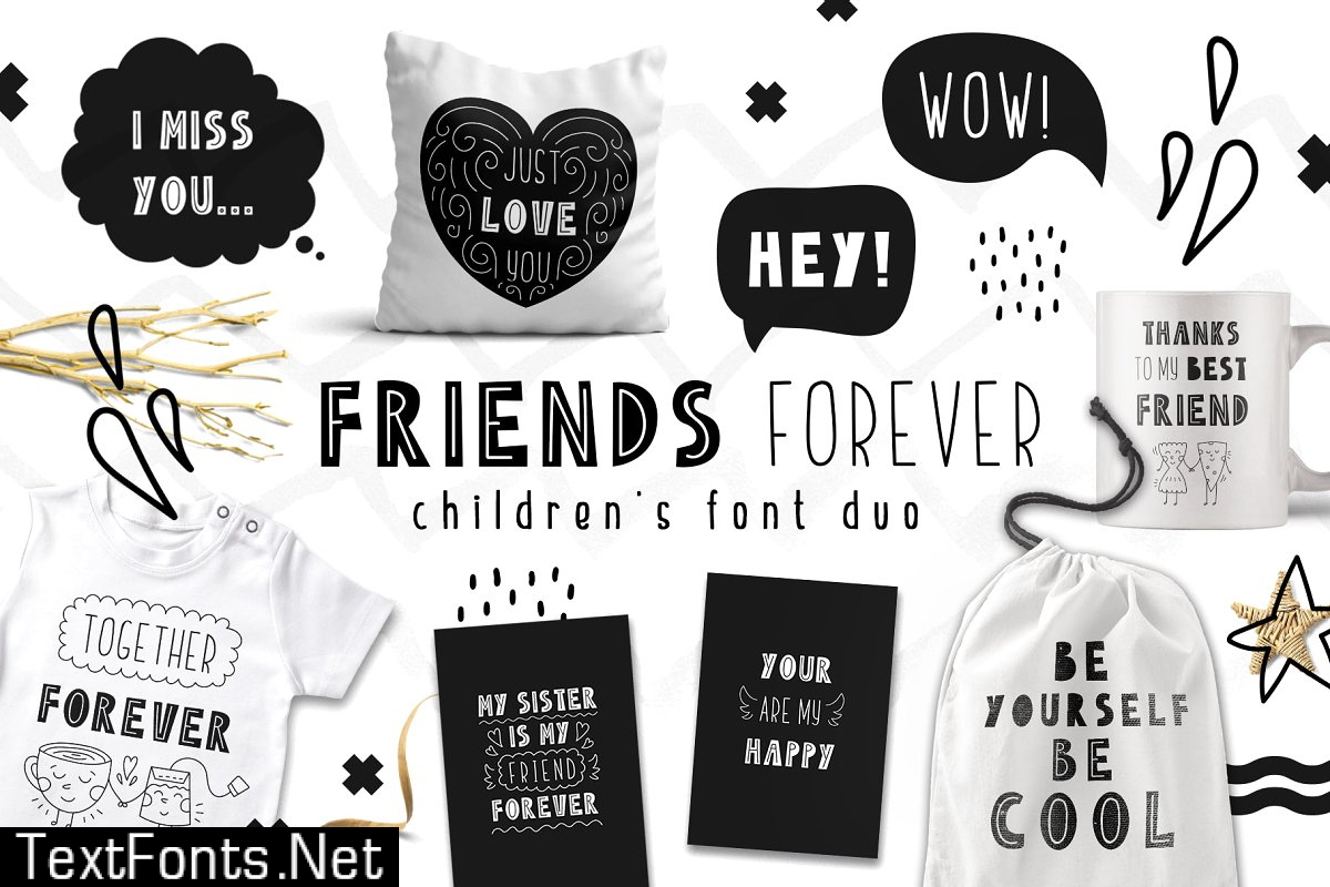 Friends Forever - Childrens font duo 3035823