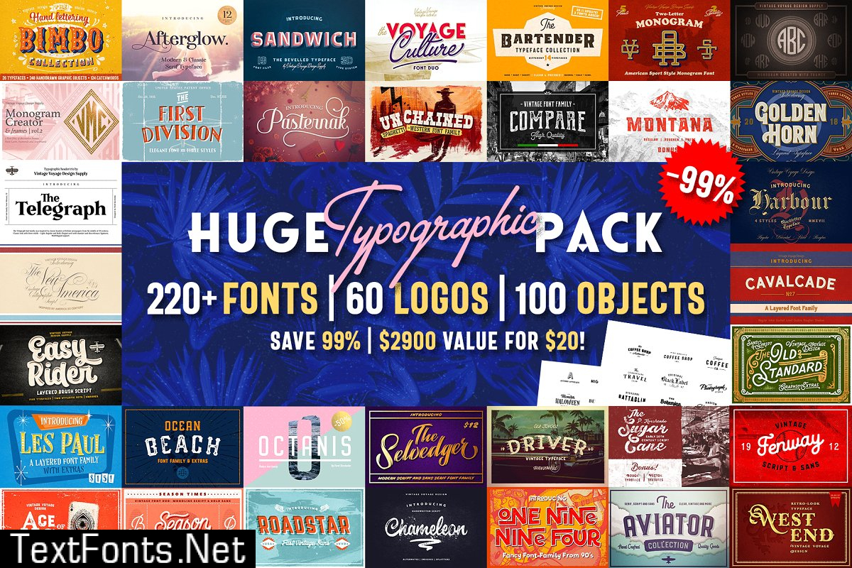 Huge Typographic Pack + 60 Logos ! 2798169