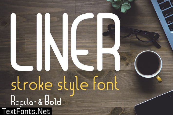 Liner  font for logos with frames