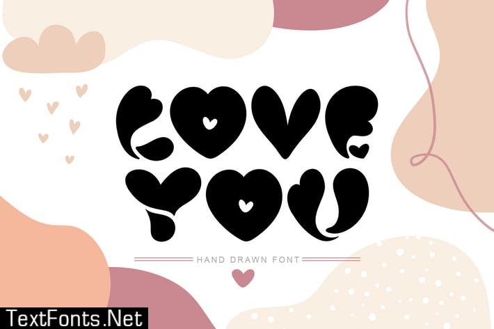 Love You Hand Drawn Valentine Font