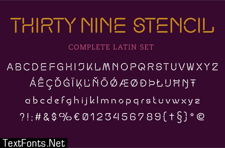 ThirtyNine-Stencil Font