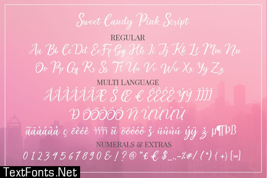 Extrude Sweet Candy Pink Script (2 layered)