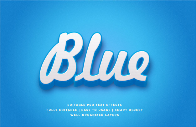 3d blue text style effect