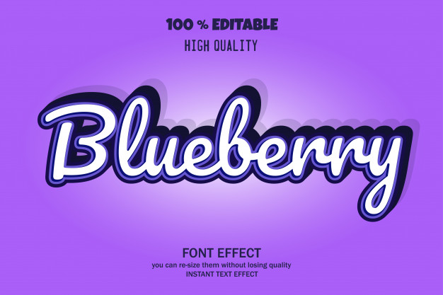 Blueberry Text Editable Font Effect