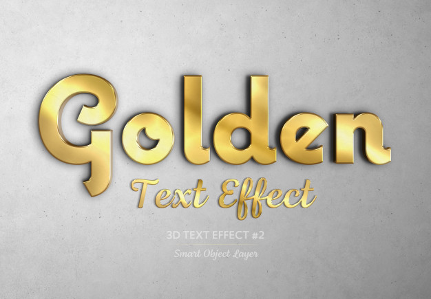 Download Gold 3d Text Effect Mockup