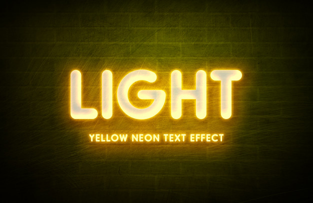 Neon Light 3d Text Style Effect Template