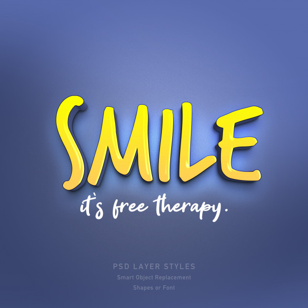 smile-it-s-free-therapy-quote-3d-text-style-effect-psd