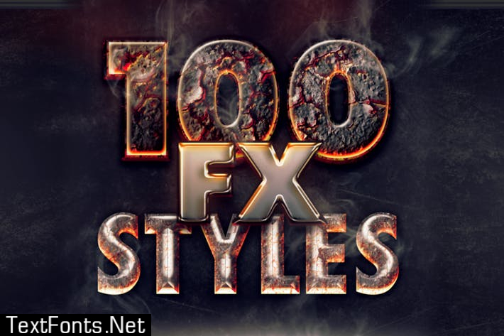 100 Photoshop Layer Styles Bundle - Text Effect TRQ3KJ