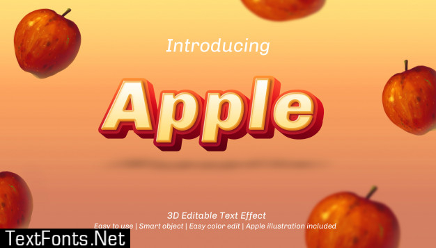 3d apple editable text effect