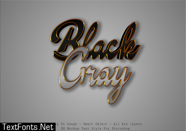 3d black and gray text style effect