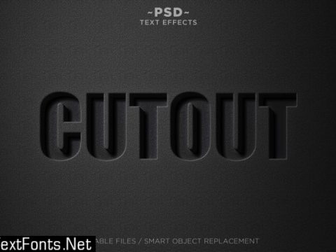 3d black cutout effects editable text