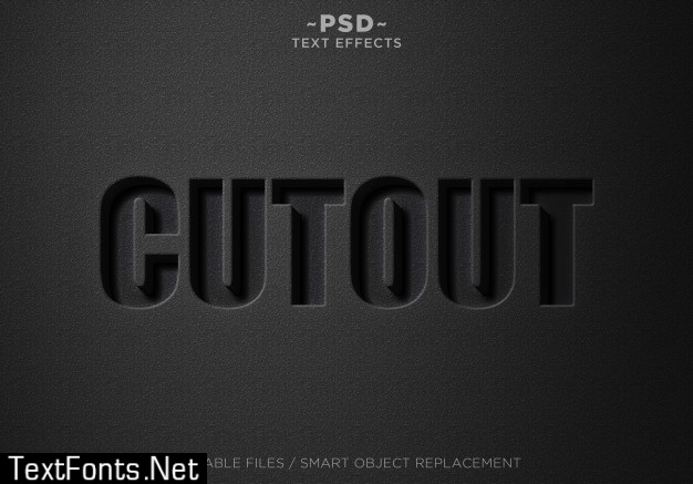 3d black cutout effects editable text