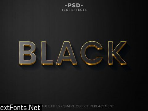 3d black style effects editable text