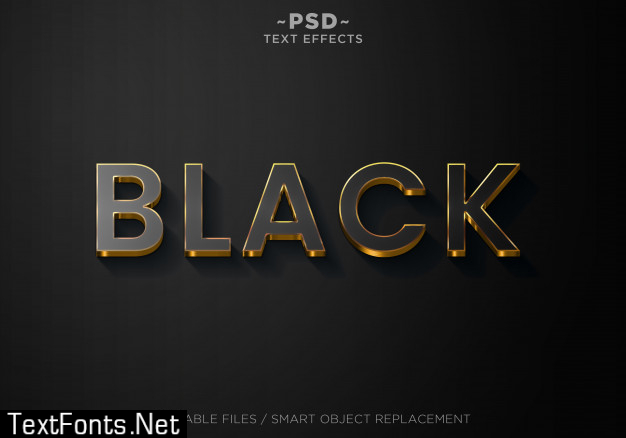 3d black style effects editable text