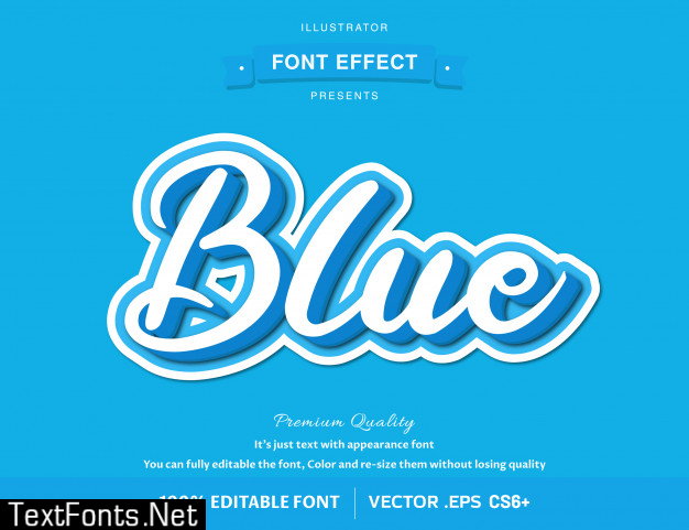 3d blue - easy editable font effect