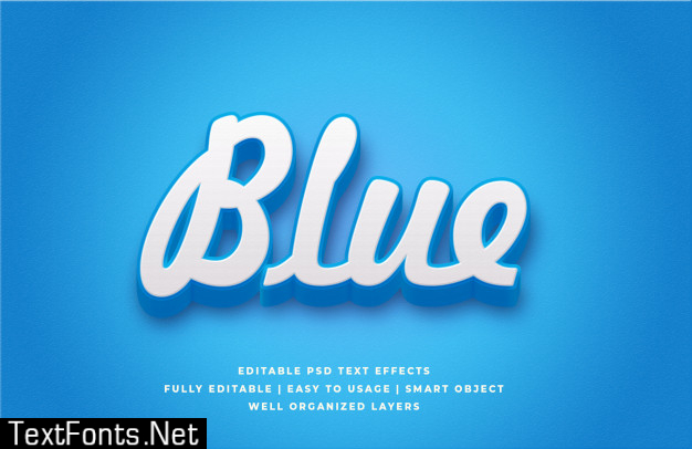 3d blue text style effect