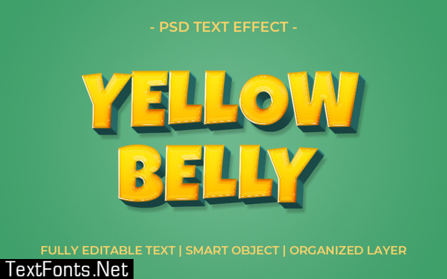 3d bold yellow belly text effect