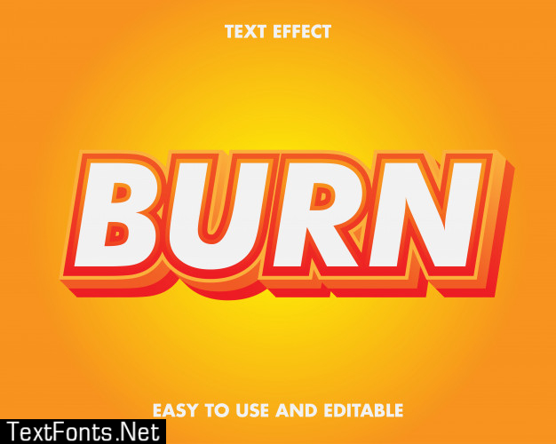 3d burn red text effect.