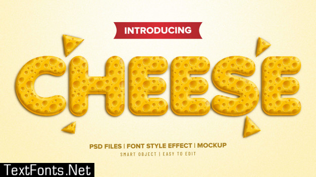 3d cheese font style text effect