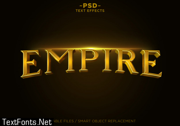 3d empire gold effects template text