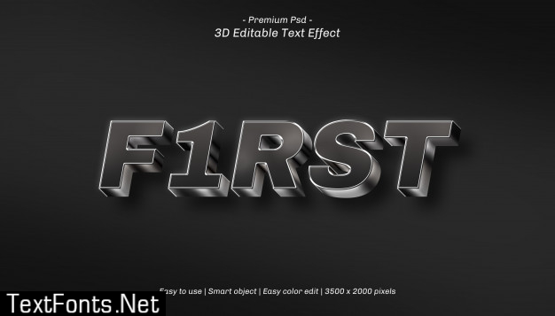 3d f1rst editable text effect