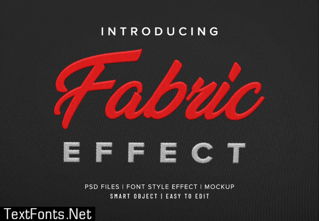 3d fabric text effect premium psd