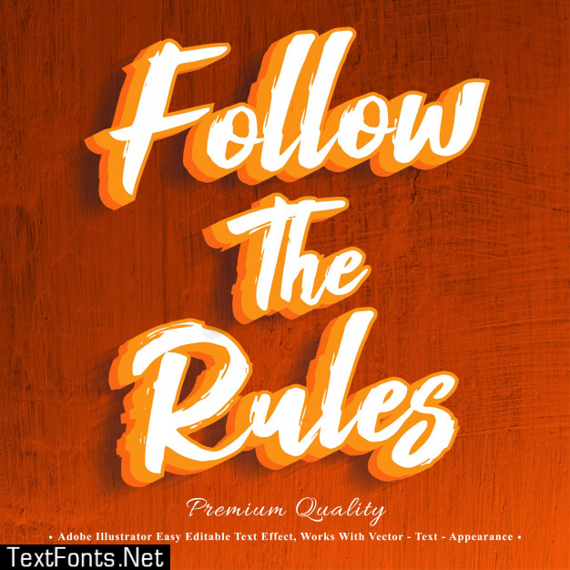 3d follow the rules  font effect