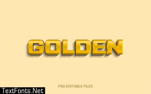 3d gold text style