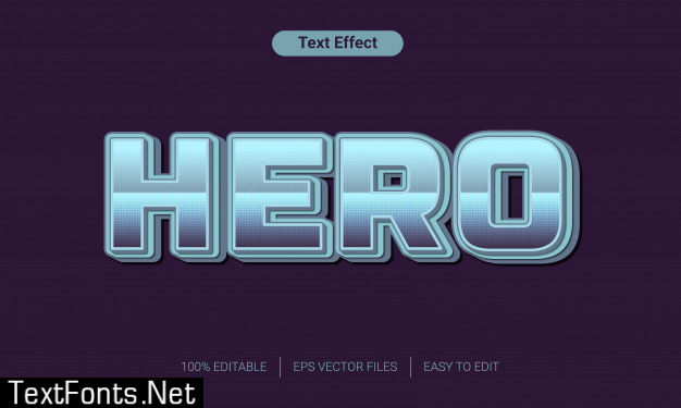 3d hero metal text style effect