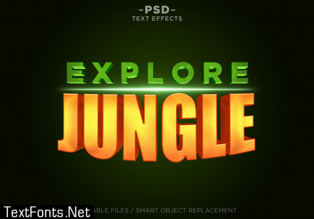 3d jungle orange effects editable text