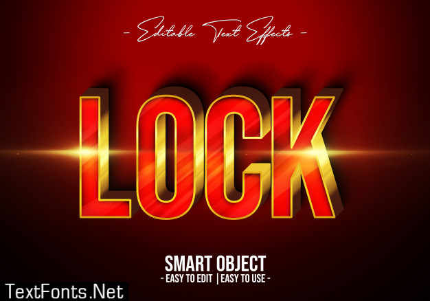 3d-lock-text-style-effect