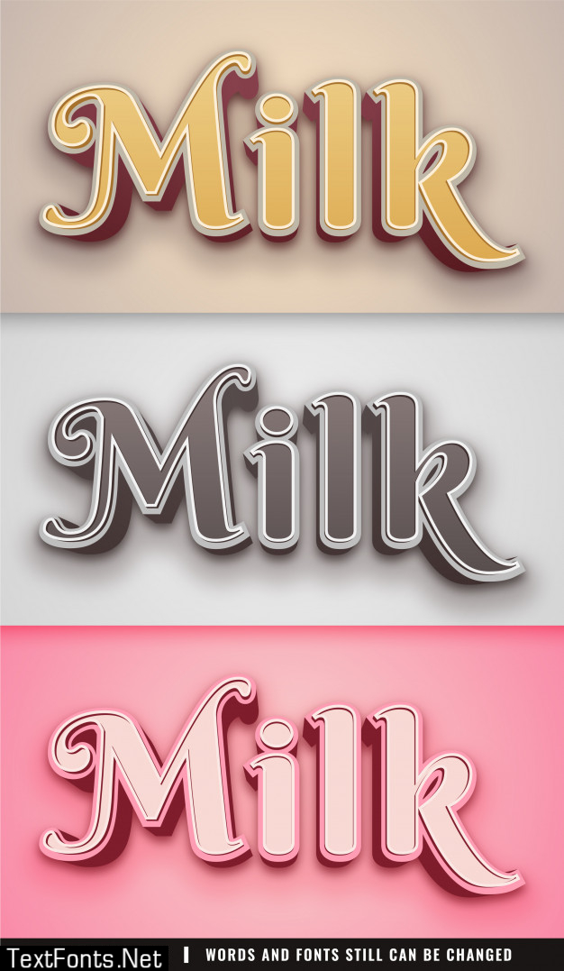 3d milk text effect