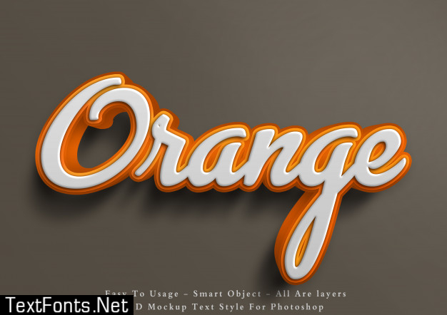 3d Mockup Orange Text Style Effect