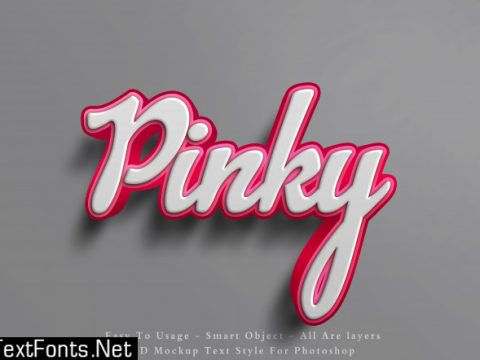 3d mockup pink text style effect