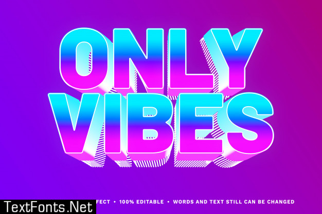 3d only vibes - easy editable text effect