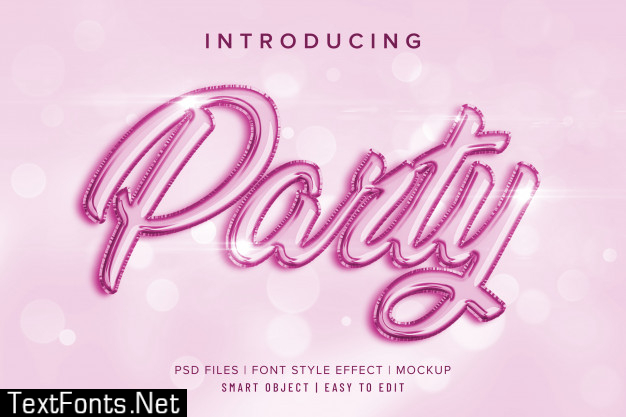 3d party font style effect mockup