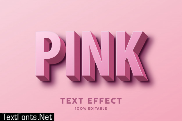 3d pink text effect