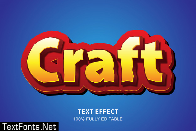 3d red cartoon game style text effect, editable text