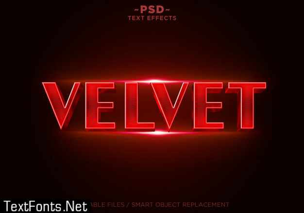 3d red velvet effects editable text Premium Psd