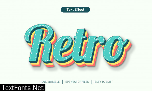 3d retro alphabet style text effect