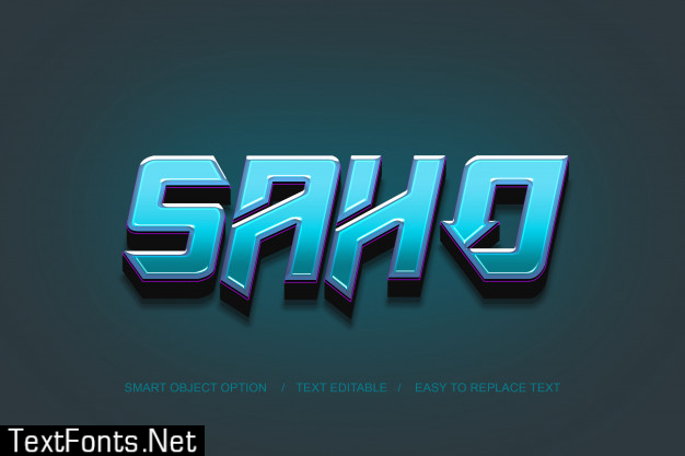 3d saho text effect