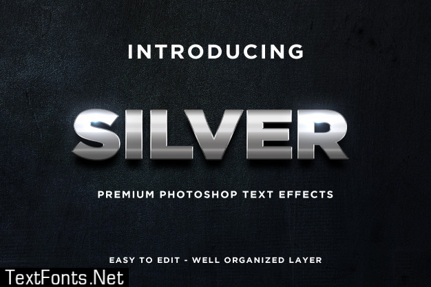 3d silver shiny text effect mockup premium psd