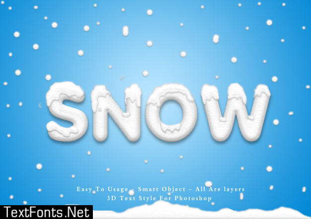 3d snow text style effect